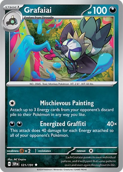 Grafaiai #121/191 Pokémon card from Surging Sparks