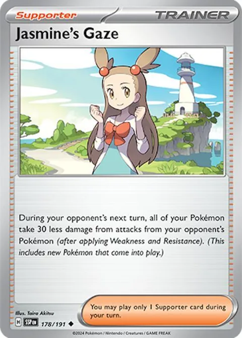 Jasmine's Gaze #178/191 Reverse Holofoil Pokémon card from Surging Sparks