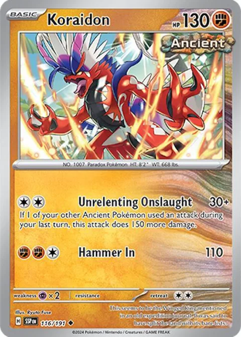 Koraidon #116/191 Pokémon card from Surging Sparks
