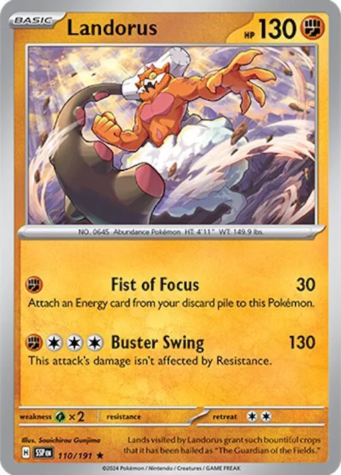 Landorus #110/191 Holofoil Pokémon card from Surging Sparks