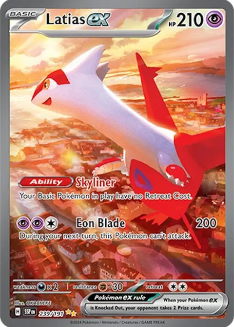 Latias ex #239/191 Holofoil Pokémon card from Surging Sparks