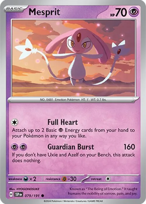 Mesprit #079/191 Reverse Holofoil Pokémon card from Surging Sparks