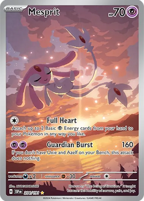 Mesprit #204/191 Holofoil Pokémon card from Surging Sparks