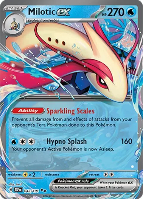 Milotic ex #042/191 Holofoil Pokémon card from Surging Sparks