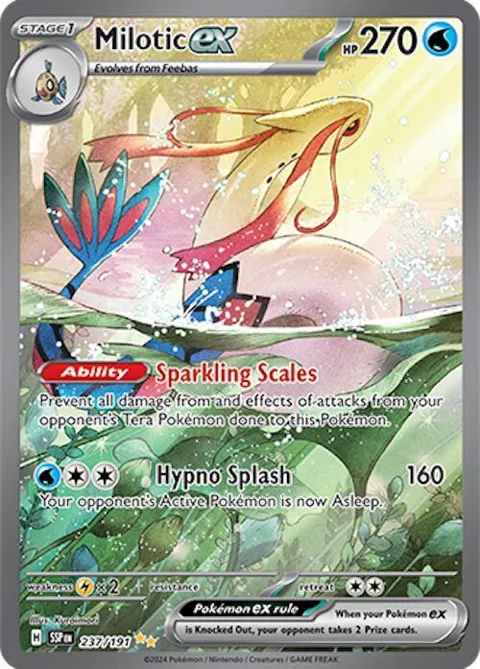 Milotic ex #237/191 Holofoil Pokémon card from Surging Sparks