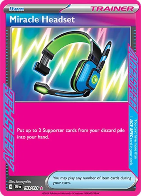 Miracle Headset #183/191 Holofoil Pokémon card from Surging Sparks
