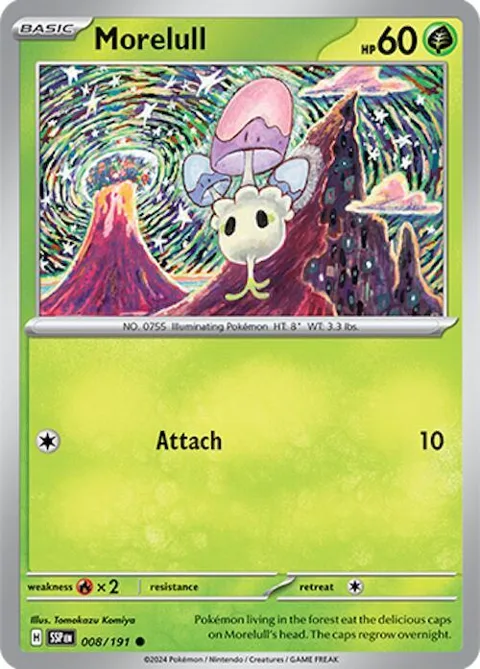 Morelull #008/191 Reverse Holofoil Pokémon card from Surging Sparks