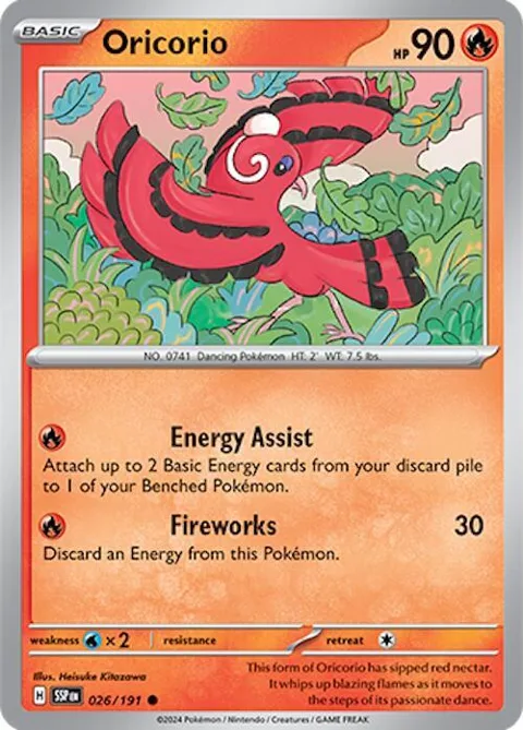 Oricorio #026/191 Pokémon card from Surging Sparks
