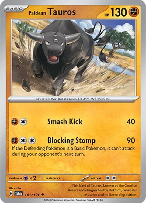 Paldean Tauros #101/191 Pokémon card from Surging Sparks