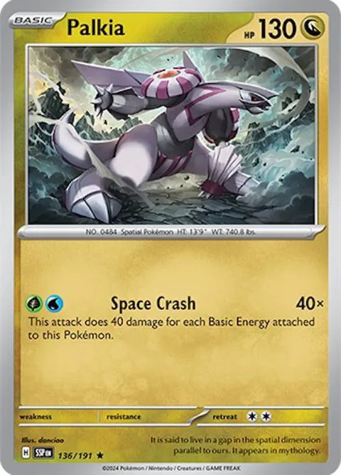 Palkia #136/191 Holofoil Pokémon card from Surging Sparks