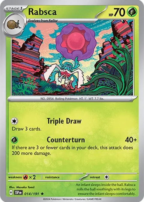 Rabsca #014/191 Reverse Holofoil Pokémon card from Surging Sparks