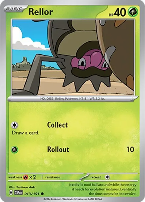 Rellor #013/191 Pokémon card from Surging Sparks