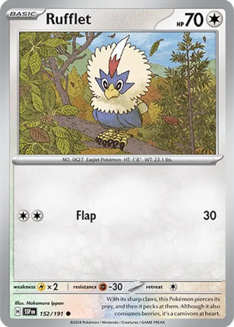 Rufflet #152/191 Pokémon card from Surging Sparks