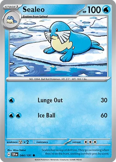 Sealeo #044/191 Pokémon card from Surging Sparks
