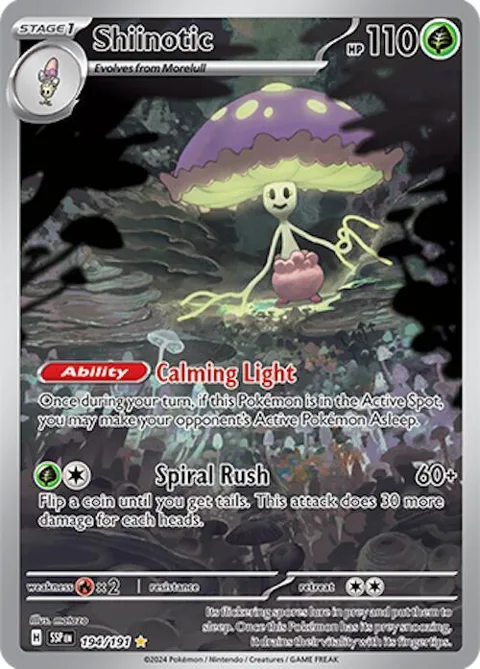 Shiinotic #194/191 Holofoil Pokémon card from Surging Sparks