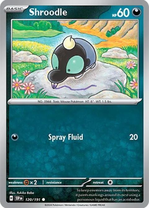 Shroodle #120/191 Pokémon card from Surging Sparks