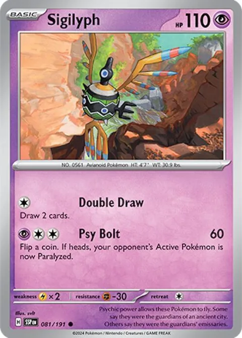 Sigilyph #081/191 Pokémon card from Surging Sparks