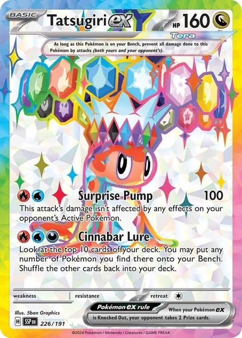 Tatsugiri ex #226/191 Holofoil Pokémon card from Surging Sparks