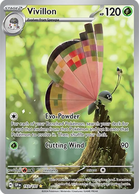 Vivillon #193/191 Holofoil Pokémon card from Surging Sparks