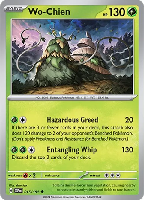 Wo-Chien #015/191 Pokémon card from Surging Sparks