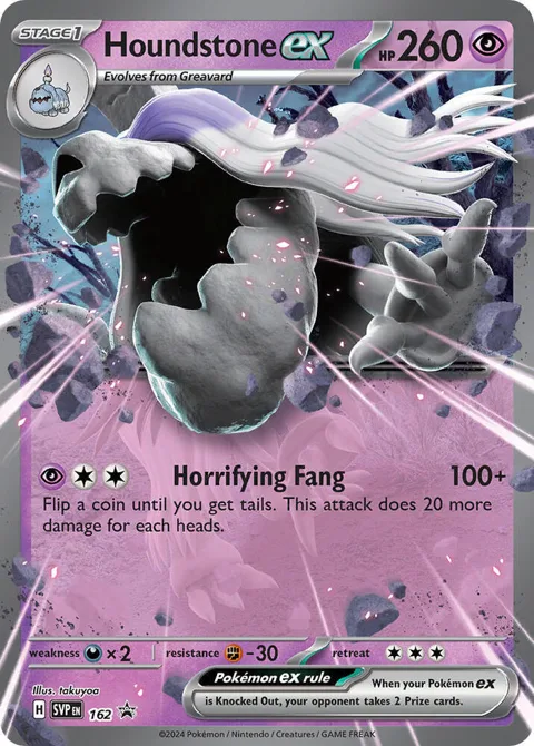 Houndstone ex #162 Holofoil Pokémon card from Scarlet & Violet Promo Cards