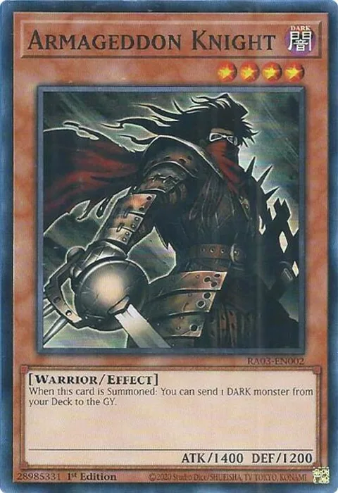 Armageddon Knight RA03-EN002 Yu-Gi-Oh card from Quarter Century Bonanza
