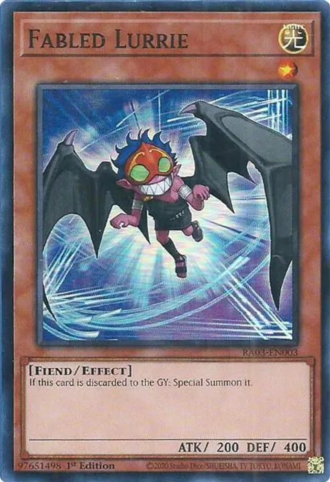 Fabled Lurrie RA03-EN003 Yu-Gi-Oh card from Quarter Century Bonanza
