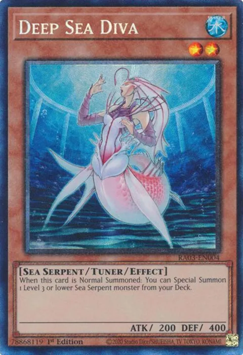 Deep Sea Diva Prismatic Collector's Rare RA03-EN004 Yu-Gi-Oh card from Quarter Century Bonanza