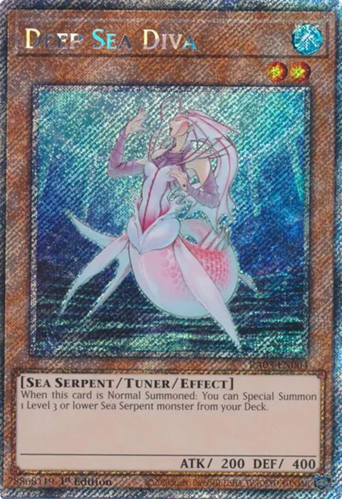 Deep Sea Diva Platinum Secret Rare RA03-EN004 Yu-Gi-Oh card from Quarter Century Bonanza