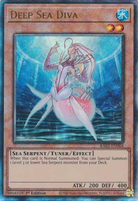 Deep Sea Diva Prismatic Ultimate Rare RA03-EN004 Yu-Gi-Oh card from Quarter Century Bonanza