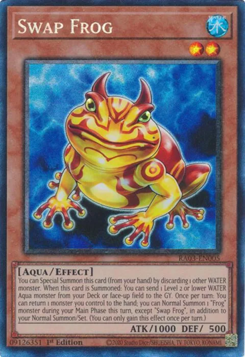 Swap Frog Prismatic Collector's Rare RA03-EN005 Yu-Gi-Oh card from Quarter Century Bonanza