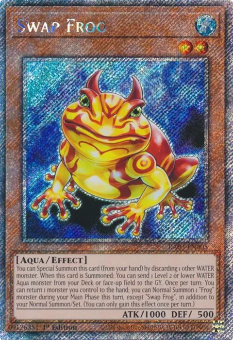 Swap Frog Platinum Secret Rare RA03-EN005 Yu-Gi-Oh card from Quarter Century Bonanza