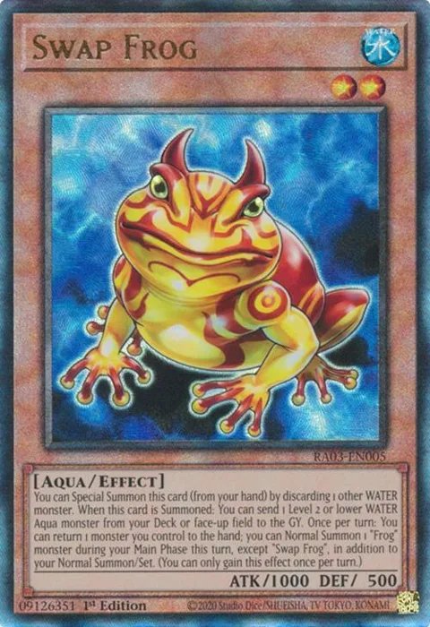 Swap Frog Prismatic Ultimate Rare RA03-EN005 Yu-Gi-Oh card from Quarter Century Bonanza