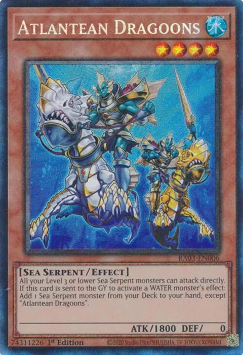Atlantean Dragoons Prismatic Collector's Rare RA03-EN006 Yu-Gi-Oh card from Quarter Century Bonanza