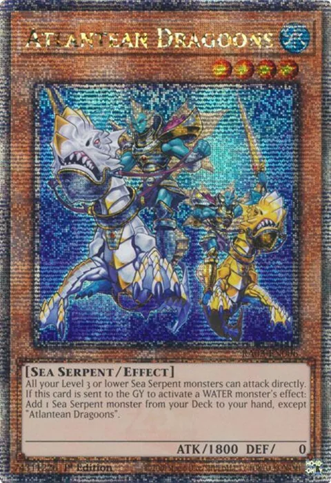 Atlantean Dragoons Quarter Century Secret Rare RA03-EN006 Yu-Gi-Oh card from Quarter Century Bonanza