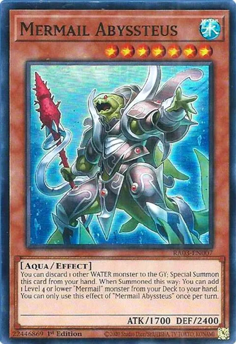 Mermail Abyssteus RA03-EN007 Yu-Gi-Oh card from Quarter Century Bonanza