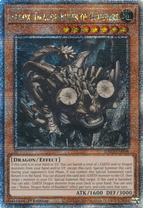 Redox, Dragon Ruler of Boulders Quarter Century Secret Rare RA03-EN008 Yu-Gi-Oh card from Quarter Century Bonanza