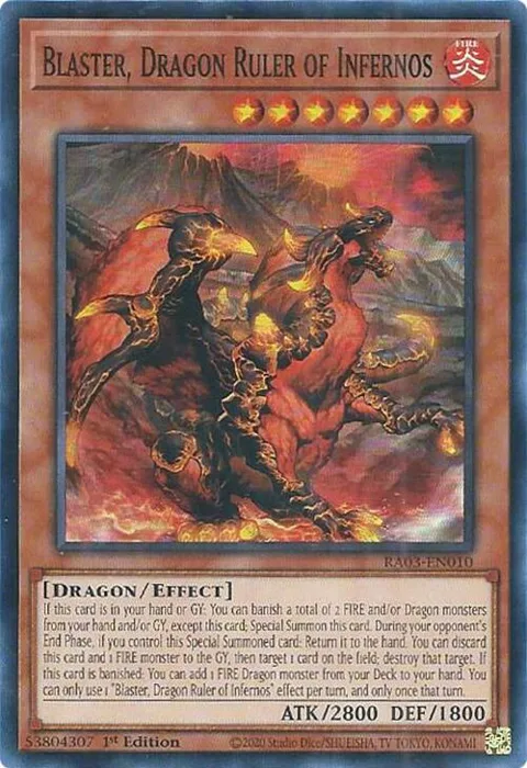 Blaster, Dragon Ruler of Infernos RA03-EN010 Yu-Gi-Oh card from Quarter Century Bonanza