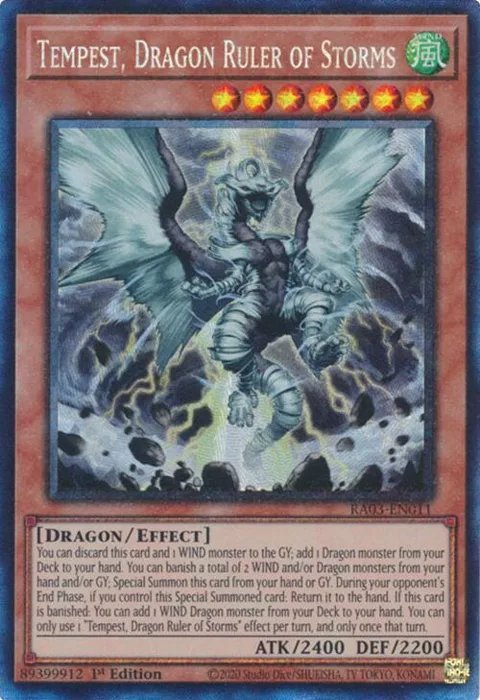 Tempest, Dragon Ruler of Storms Prismatic Collector's Rare RA03-EN011 Yu-Gi-Oh card from Quarter Century Bonanza