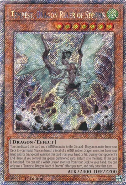 Tempest, Dragon Ruler of Storms Platinum Secret Rare RA03-EN011 Yu-Gi-Oh card from Quarter Century Bonanza