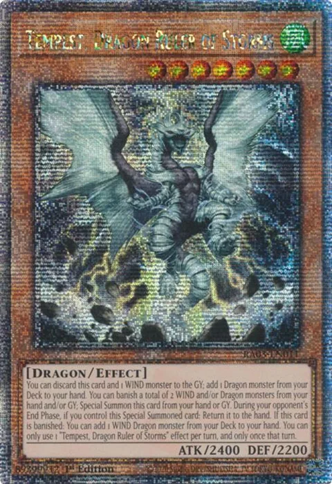 Tempest, Dragon Ruler of Storms Quarter Century Secret Rare RA03-EN011 Yu-Gi-Oh card from Quarter Century Bonanza