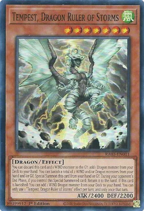 Tempest, Dragon Ruler of Storms RA03-EN011 Yu-Gi-Oh card from Quarter Century Bonanza