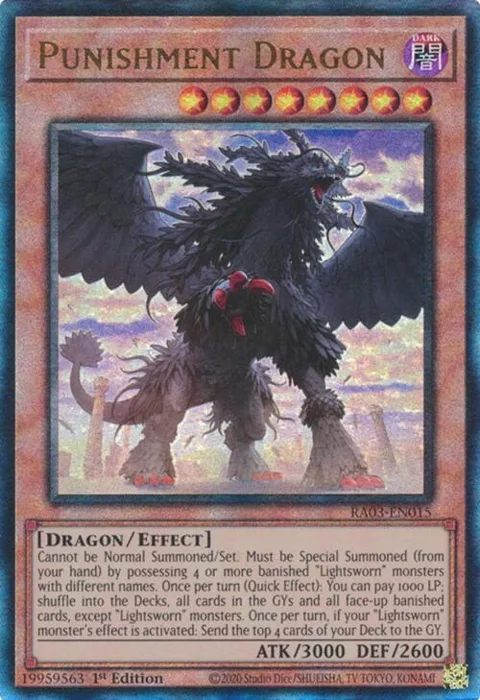 Punishment Dragon Prismatic Ultimate Rare RA03-EN015 Yu-Gi-Oh card from Quarter Century Bonanza
