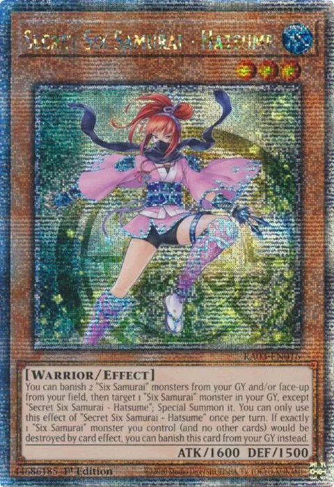 Secret Six Samurai - Hatsume Quarter Century Secret Rare RA03-EN016 Yu-Gi-Oh card from Quarter Century Bonanza