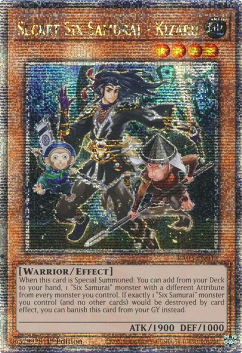 Secret Six Samurai - Kizaru Quarter Century Secret Rare RA03-EN017 Yu-Gi-Oh card from Quarter Century Bonanza