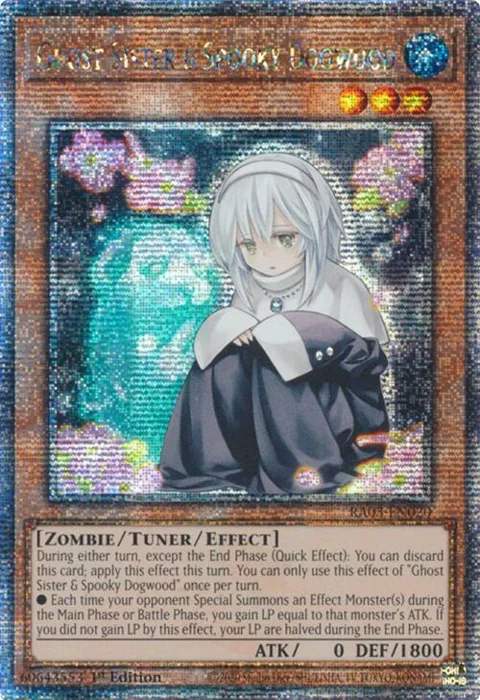 Ghost Sister & Spooky Dogwood Quarter Century Secret Rare RA03-EN020 Yu-Gi-Oh card from Quarter Century Bonanza