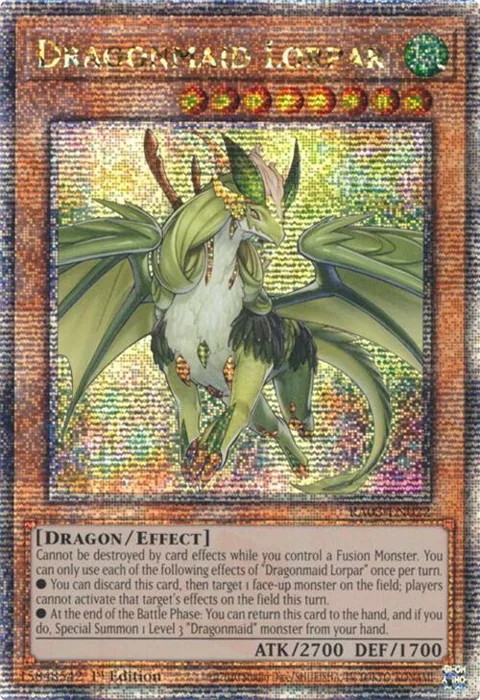 Dragonmaid Lorpar Quarter Century Secret Rare RA03-EN022 Yu-Gi-Oh card from Quarter Century Bonanza