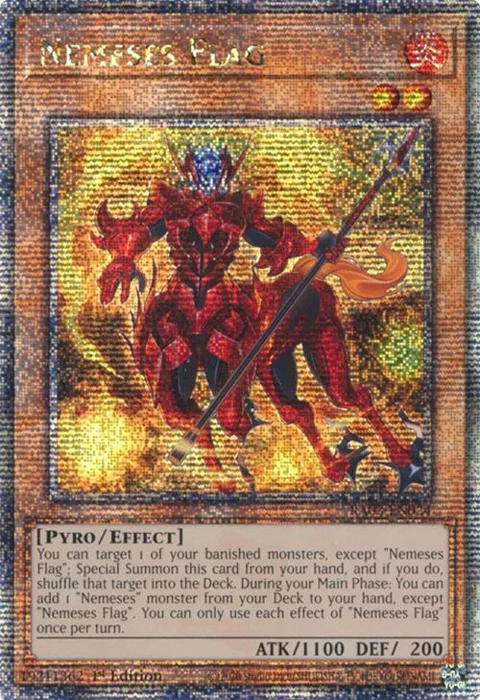 Nemeses Flag Quarter Century Secret Rare RA03-EN024 Yu-Gi-Oh card from Quarter Century Bonanza