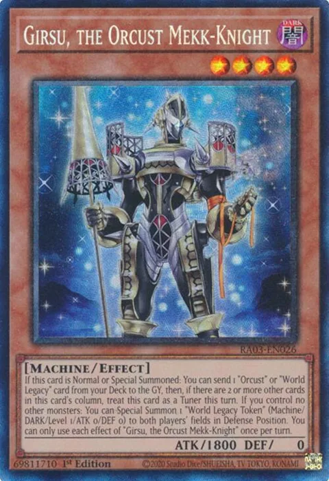 Girsu, the Orcust Mekk-Knight Prismatic Collector's Rare RA03-EN026 Yu-Gi-Oh card from Quarter Century Bonanza