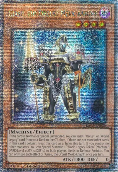 Girsu, the Orcust Mekk-Knight Quarter Century Secret Rare RA03-EN026 Yu-Gi-Oh card from Quarter Century Bonanza